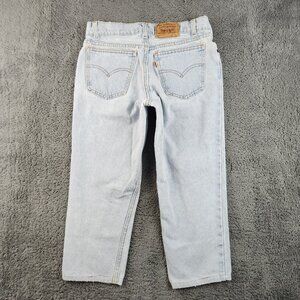 Vintage 90s Levis 550 Orange Tab 30x26 Husky Relaxed Light Wash Distressed Jeans